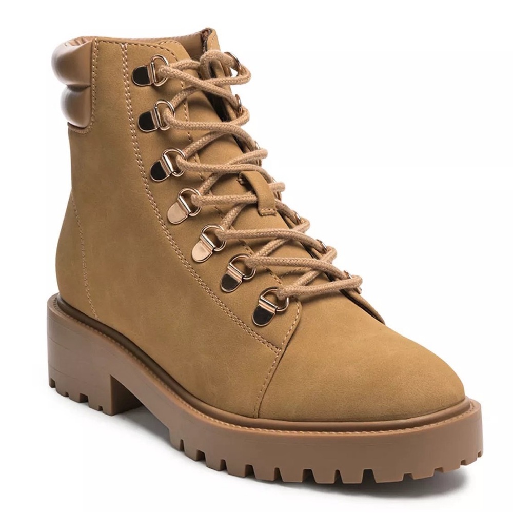 London Rag Taupe Shirly Combat Boots